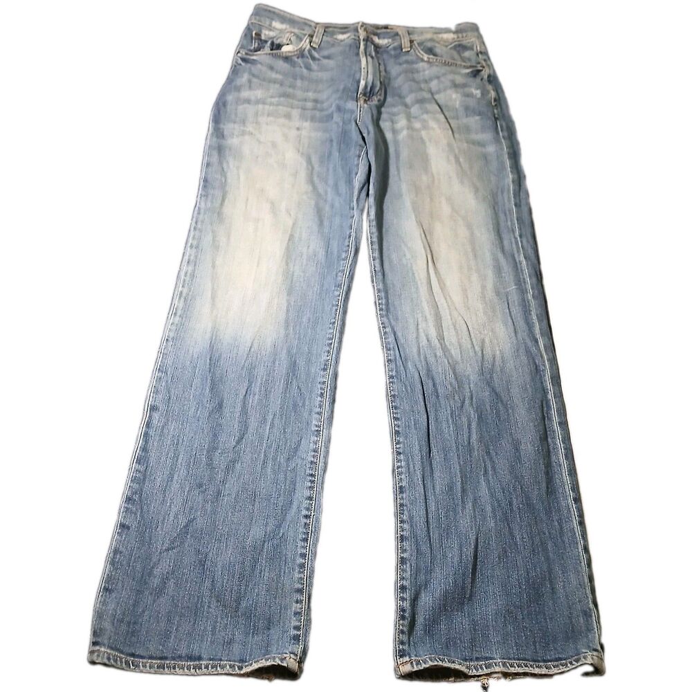 Lucky Brand Men 34x32 Jeans 181 Relaxed Straight Leg Light Wash Denim DISTRESSED